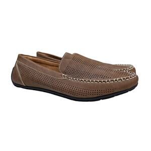 Steve Madden Mens 8 Montz Cognac Nubuck Driving Loafer